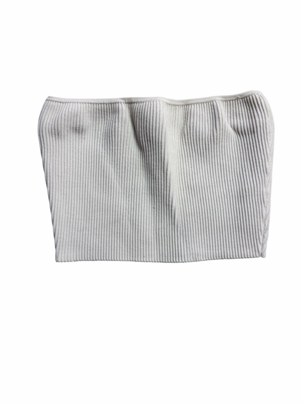 Babaton White Ribbed Tube Top